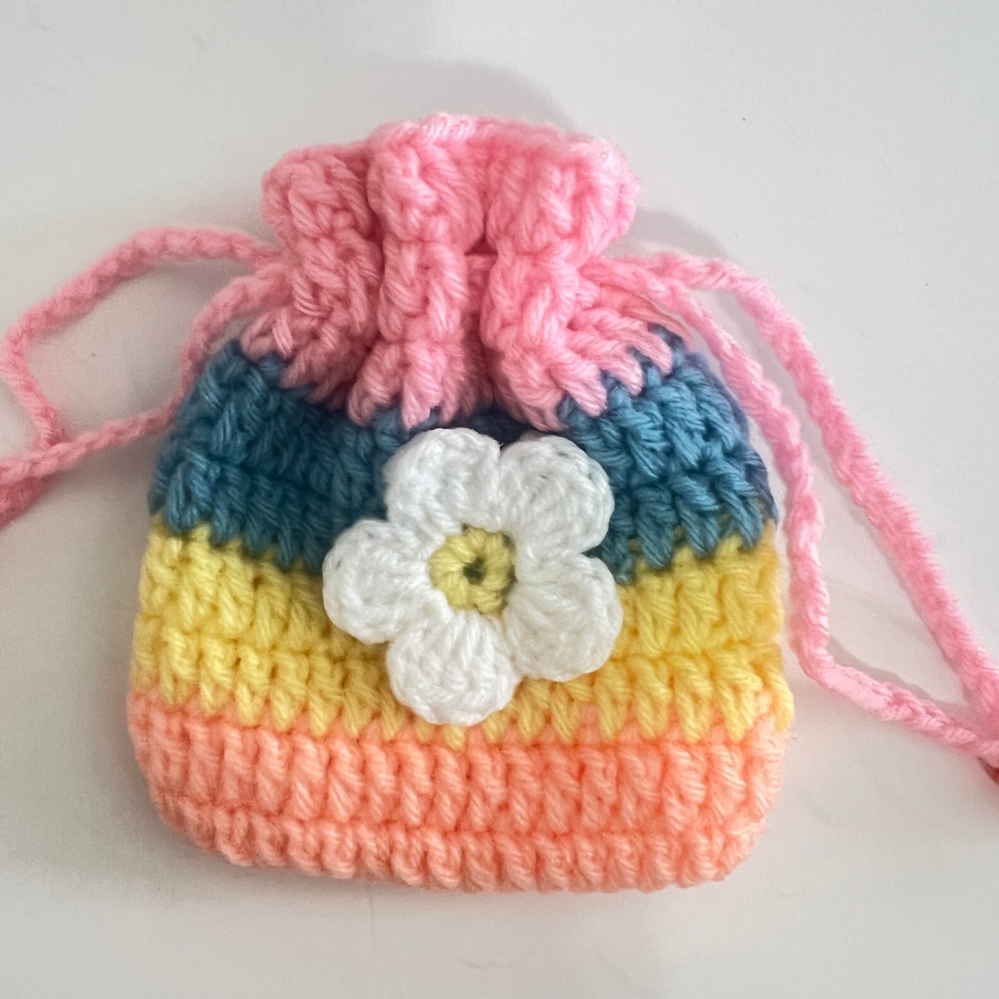 Cute Colorful Flower Drawstring Coin Pouch