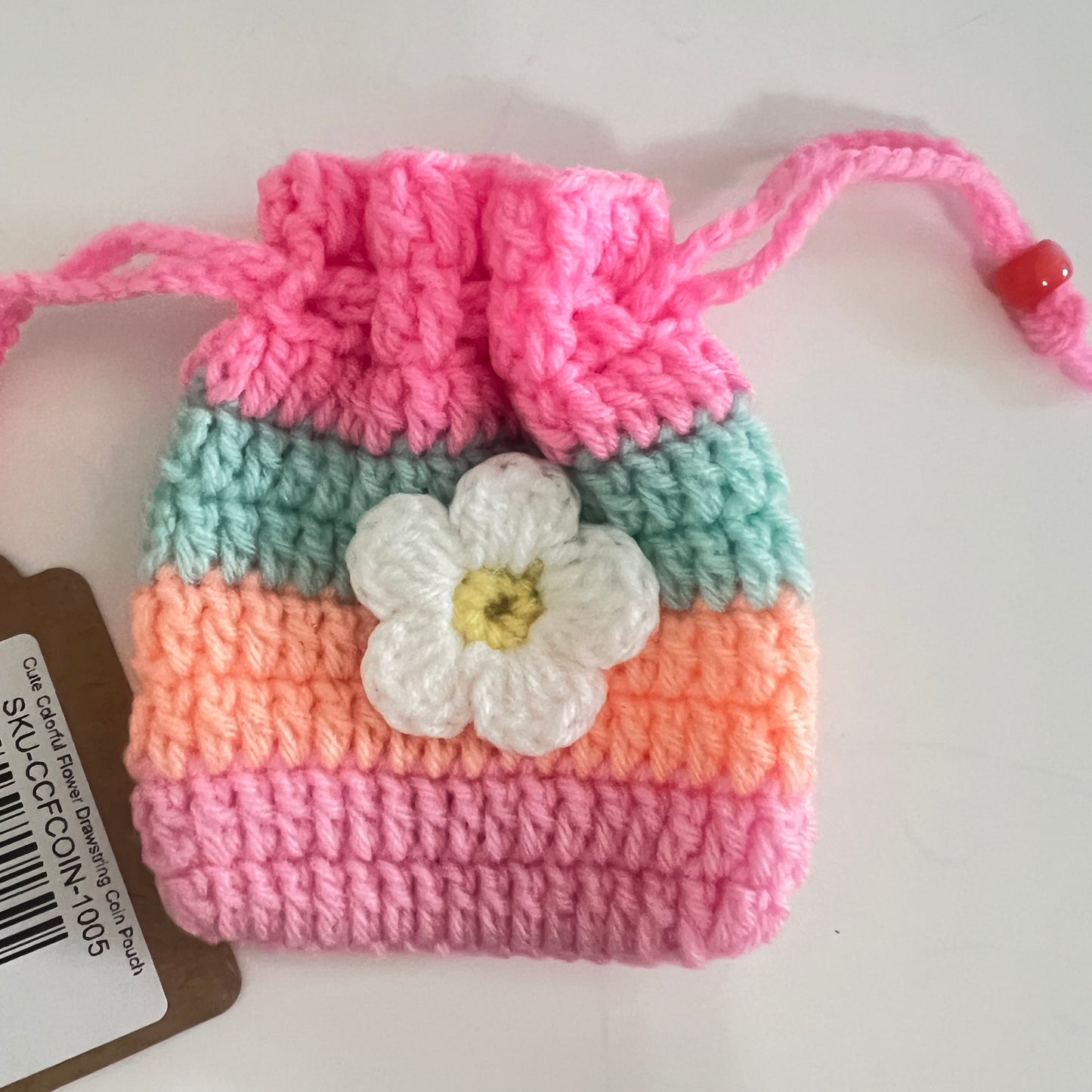 Cute Colorful Flower Drawstring Coin Pouch