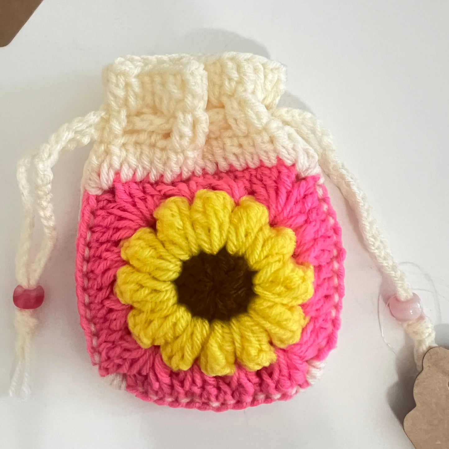 Sunflower Drawstring Coin Pouch