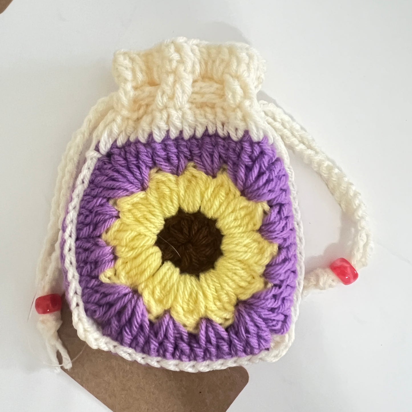 Sunflower Drawstring Coin Pouch