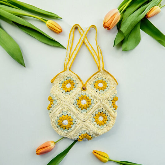 Round Daisy Square Bag - 1009