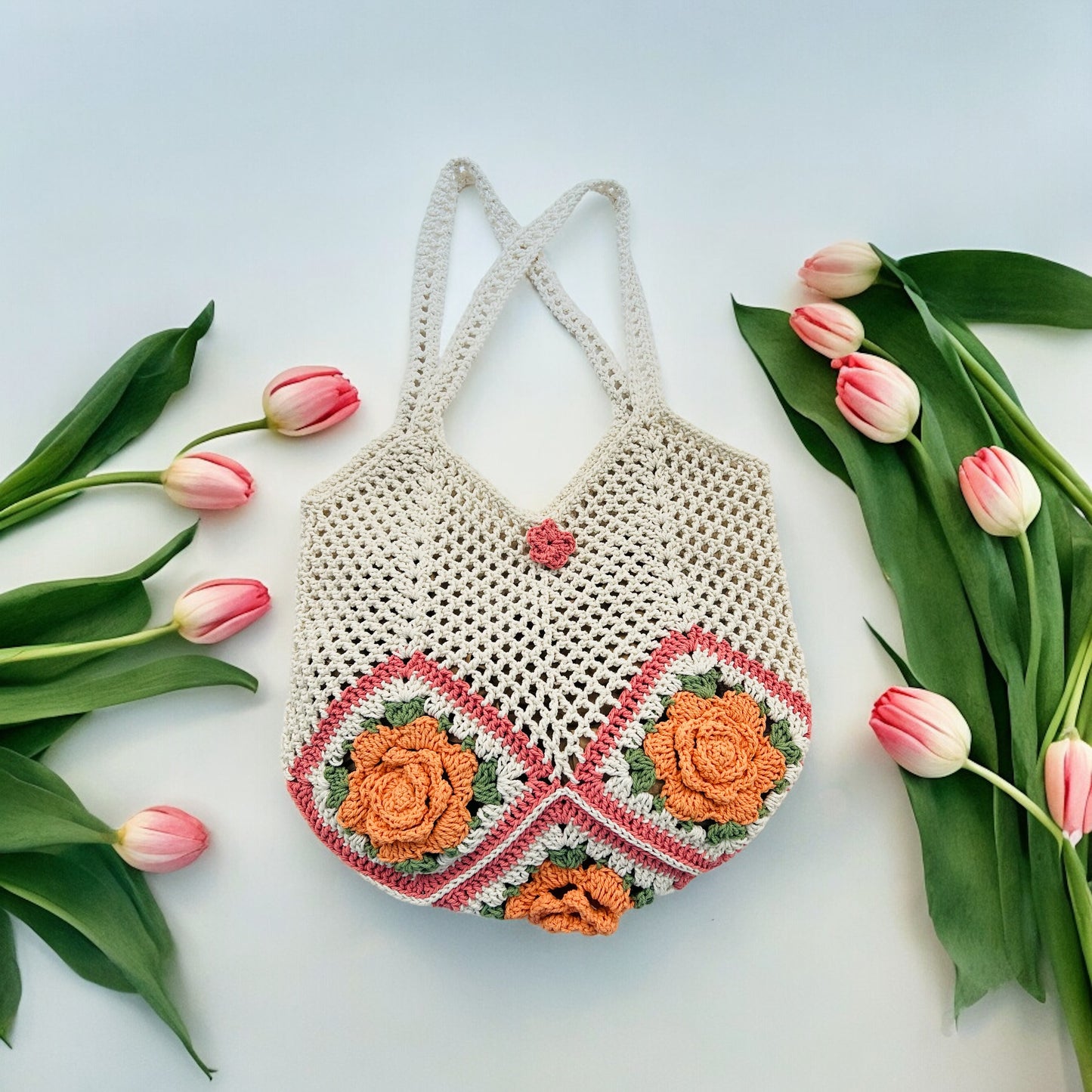 5 Rose Granny Square Bag - 1014