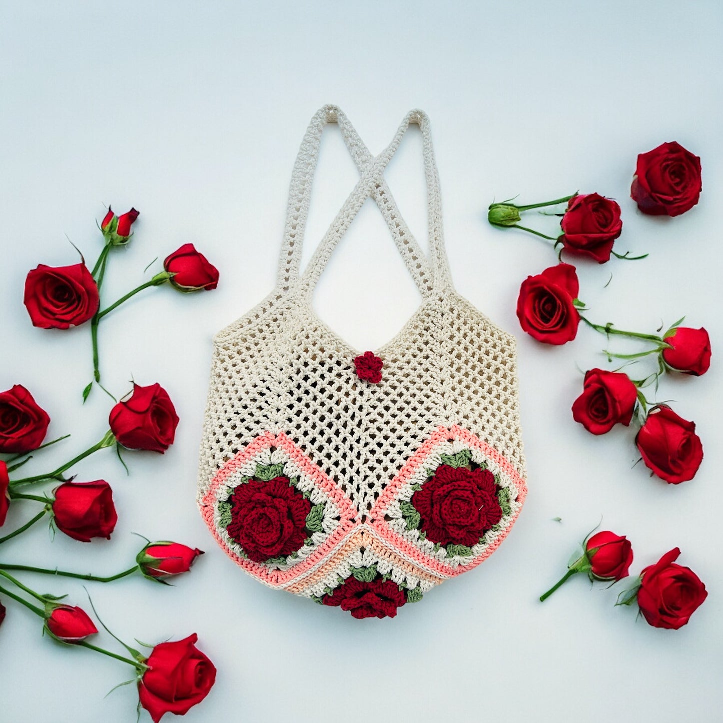 5 Rose Granny Square Bag - 1002