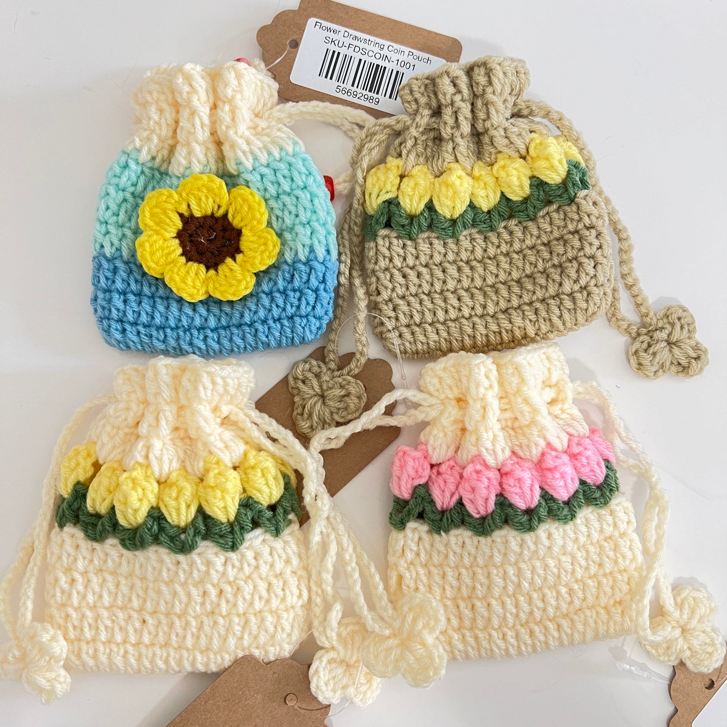 Flower Drawstring Coin Pouch