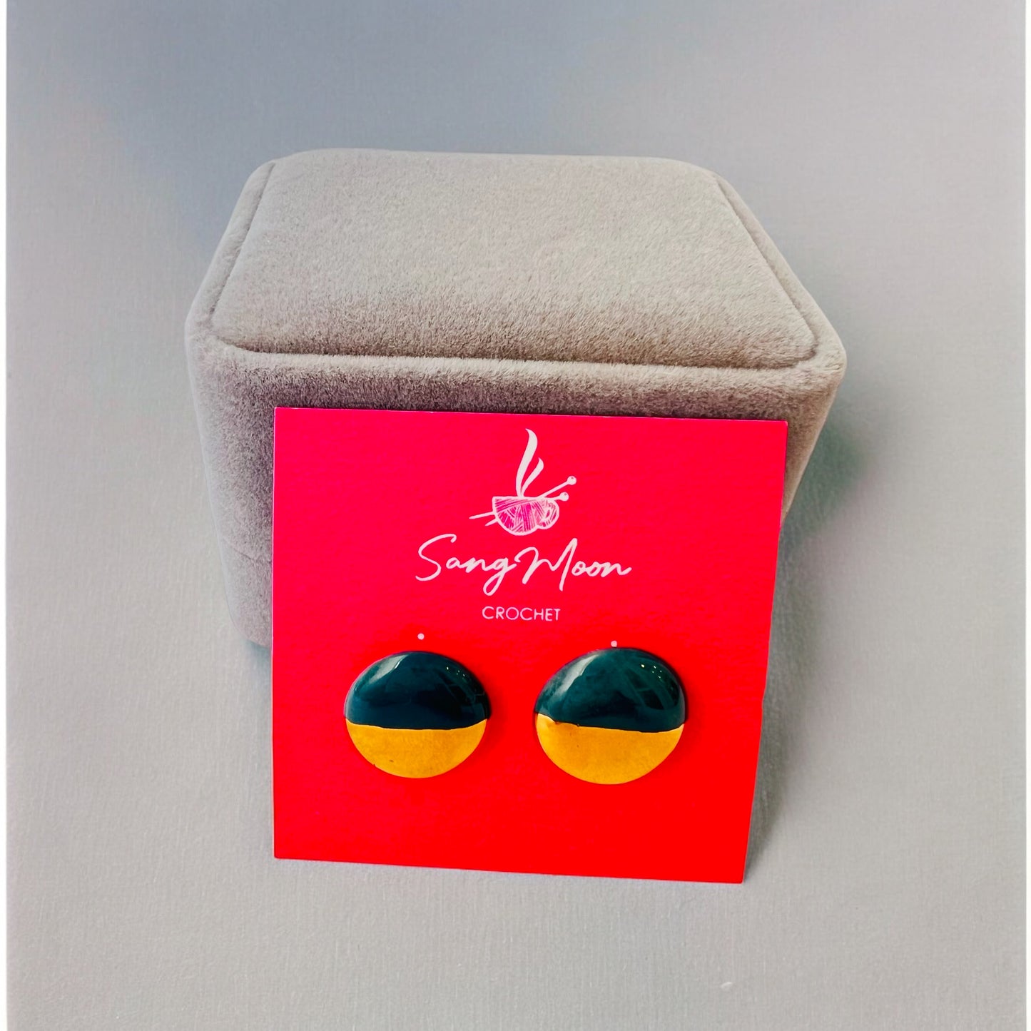 Ceramic Earrings - Button Stud - 17-1008