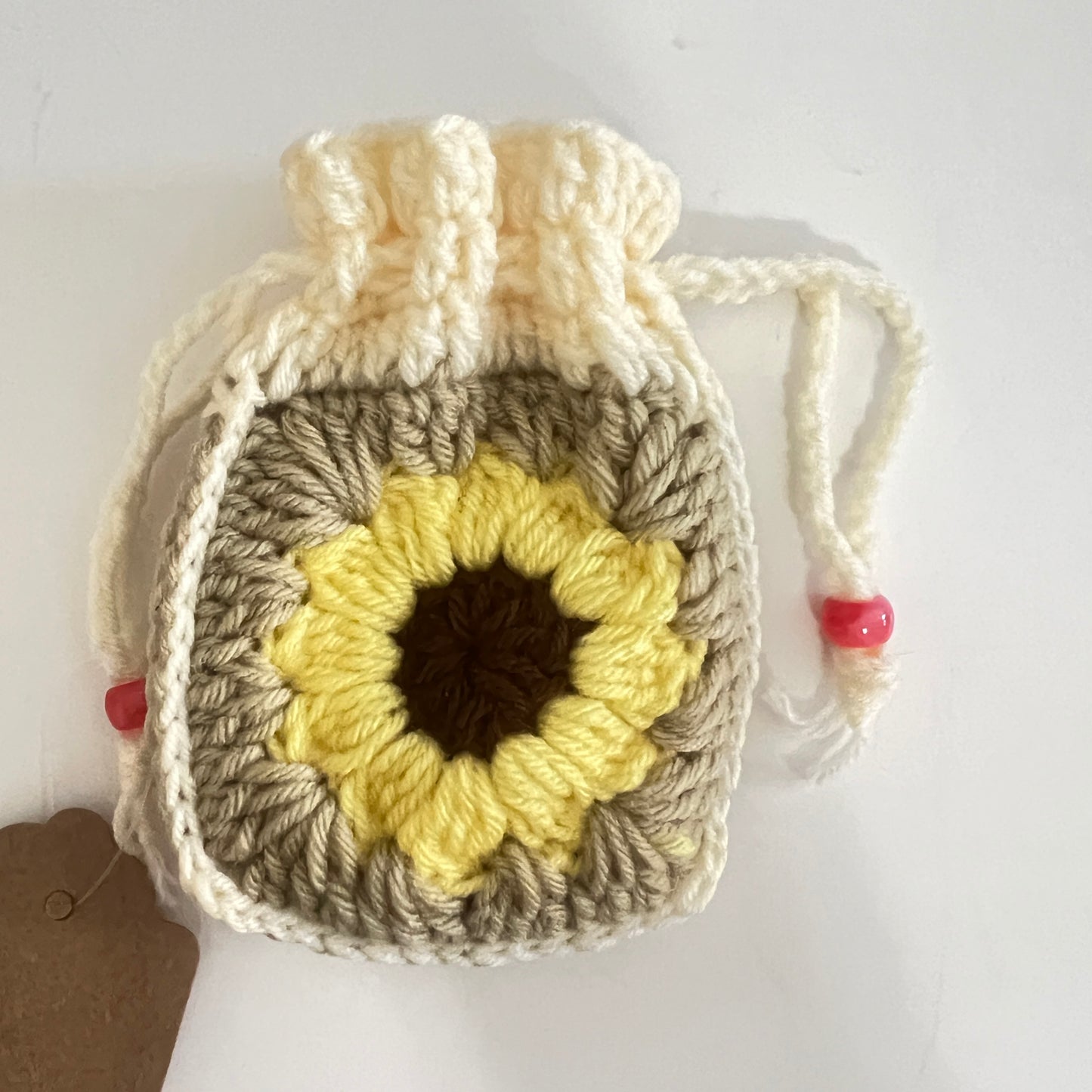 Sunflower Drawstring Coin Pouch