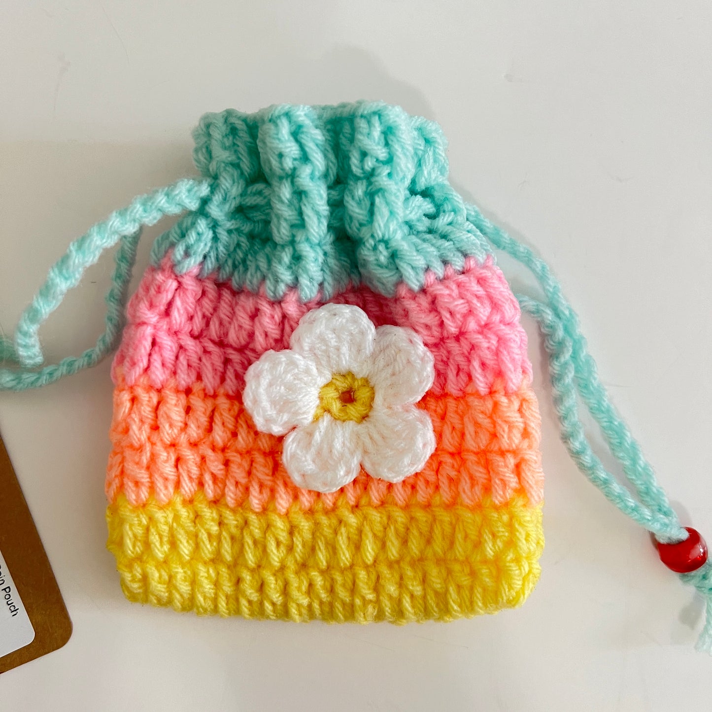 Cute Colorful Flower Drawstring Coin Pouch