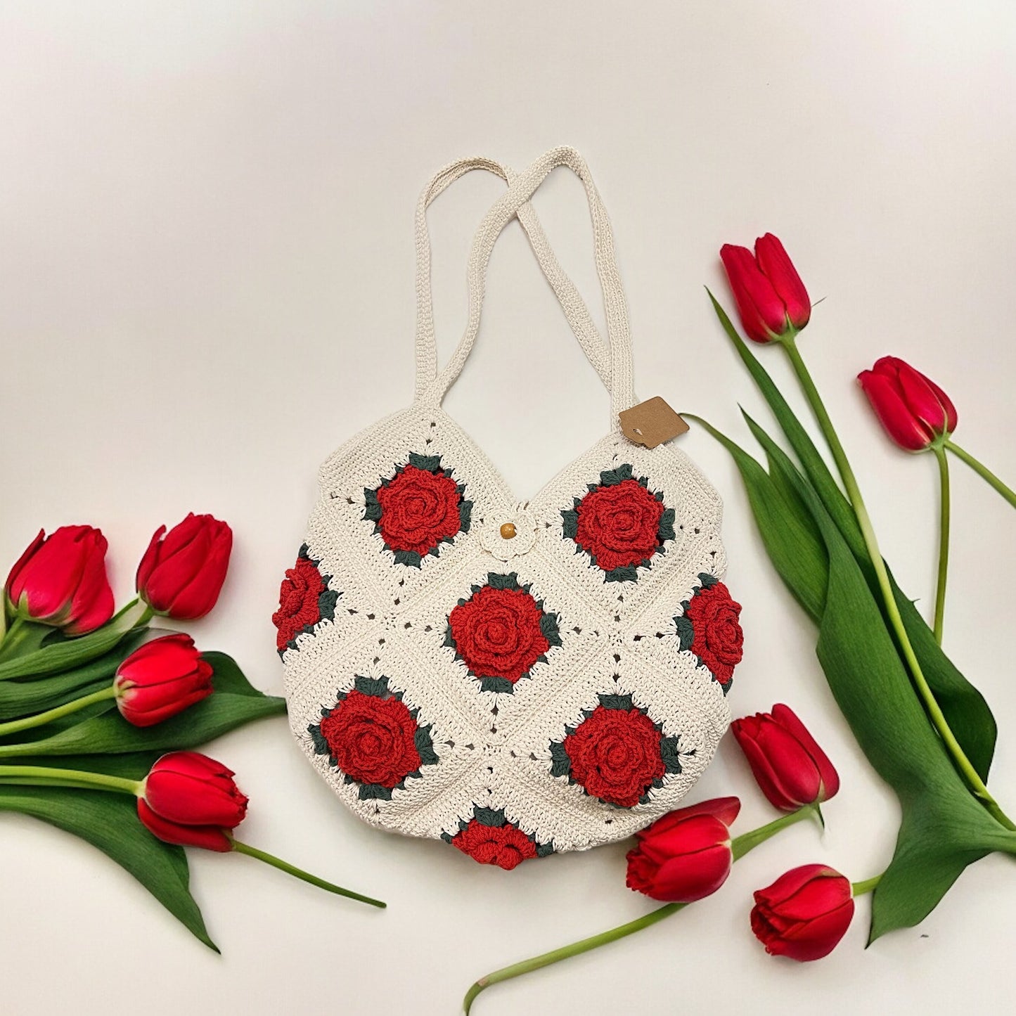 Rose Granny Square Bag - 1006