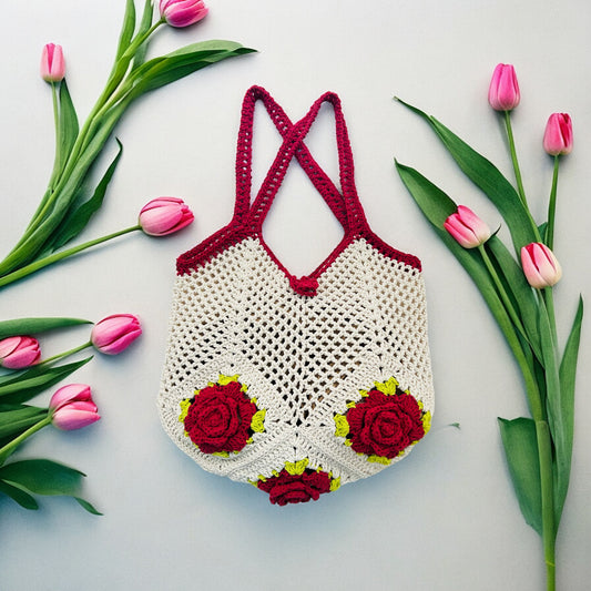 5 Rose Granny Square Bag - 1003