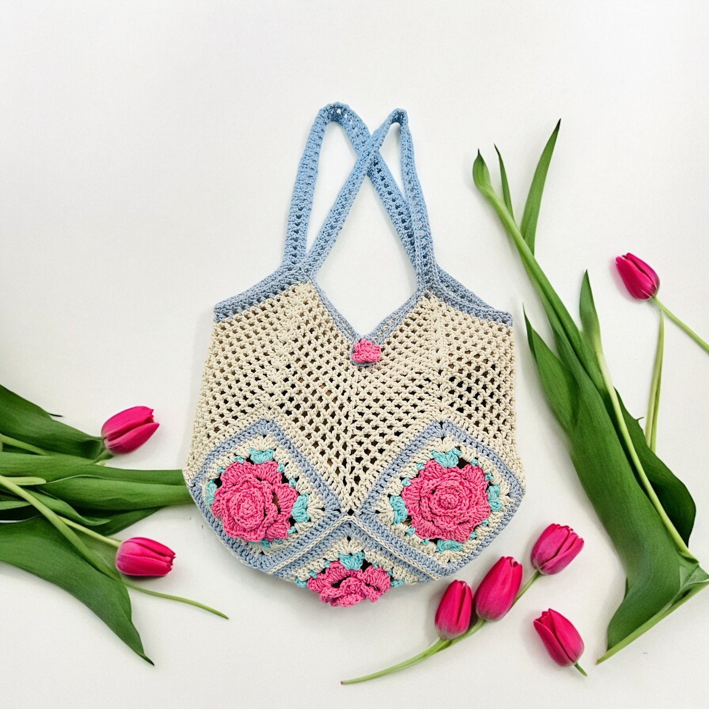 5 Rose Granny Square Bag - 1007