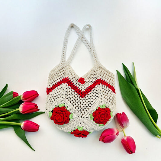 5 Rose Granny Square Bag - 1004