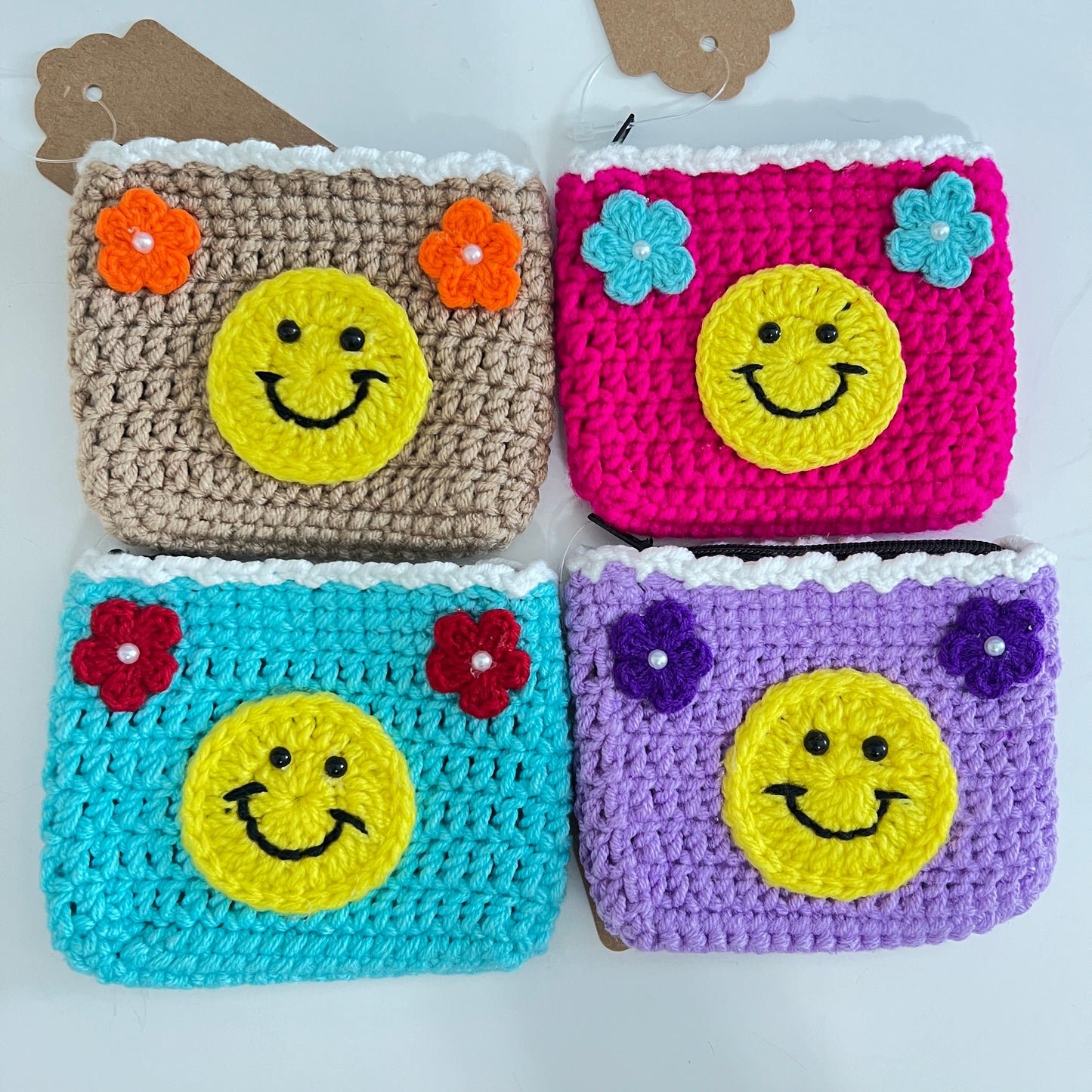 Smiley Face Zipper Coin Pouch