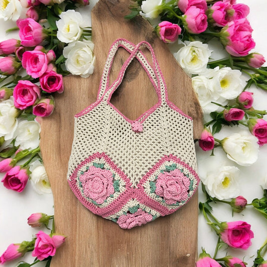 5 Rose Granny Square Bag - 1018