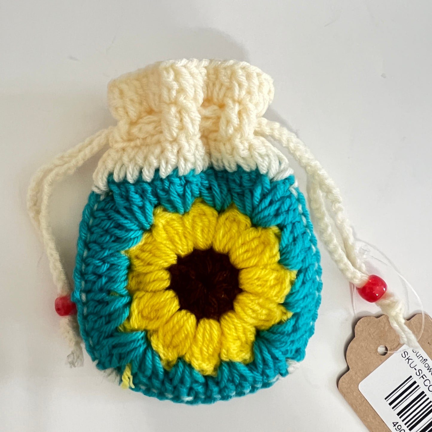 Sunflower Drawstring Coin Pouch