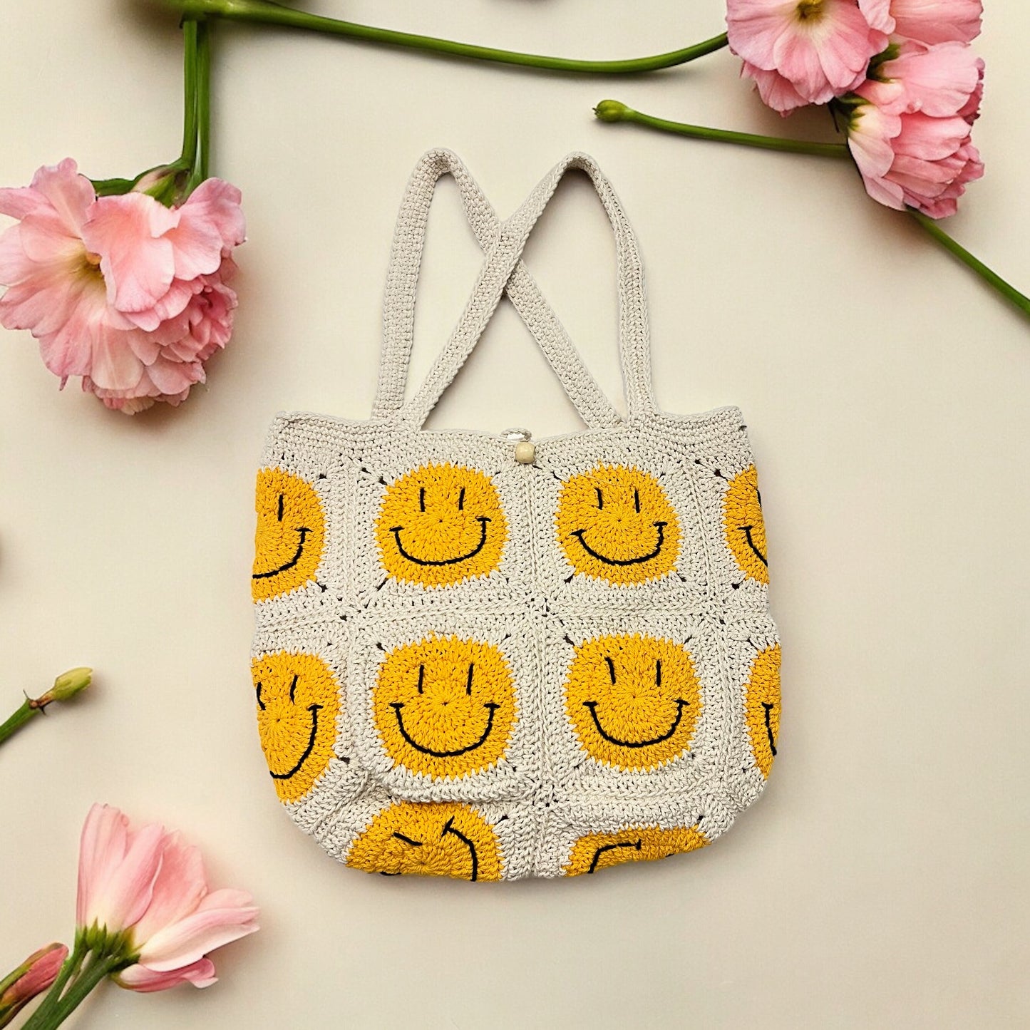 Smiley Face Square Granny Bag