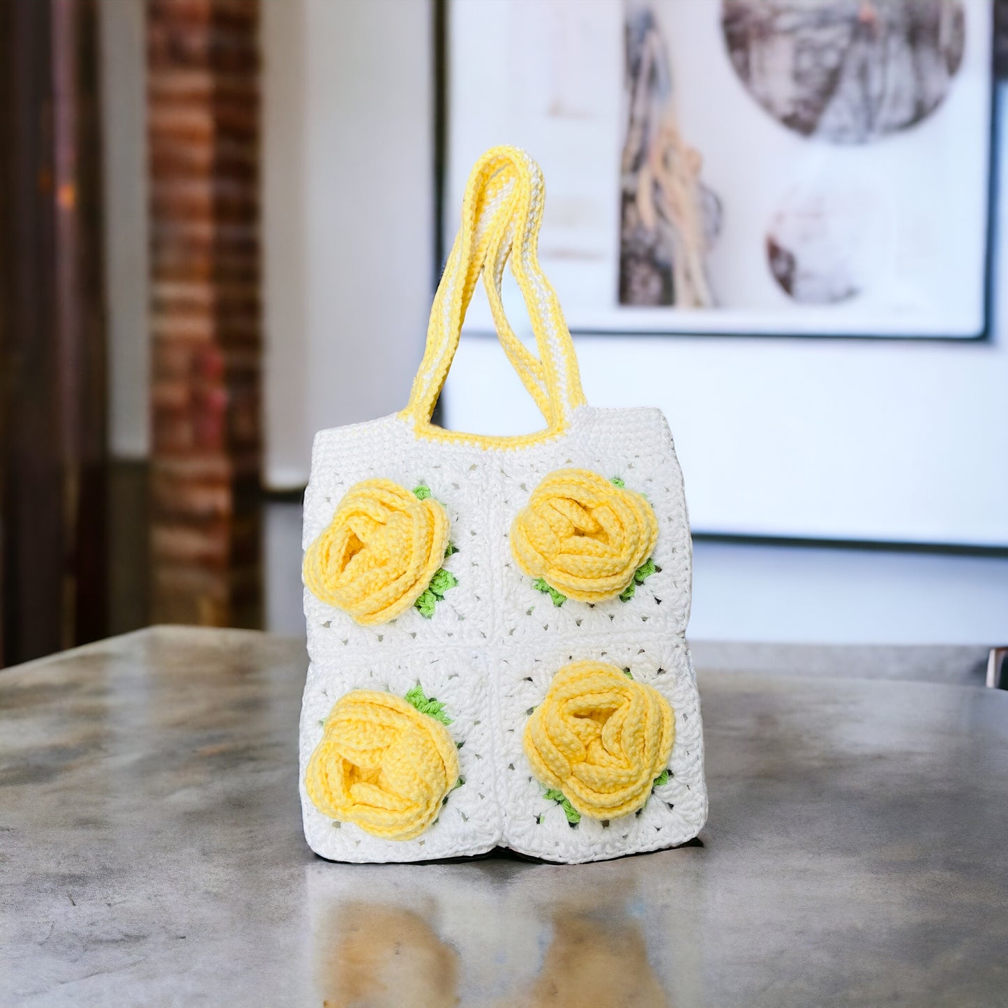 Handmade Flower Granny Bag - 1004