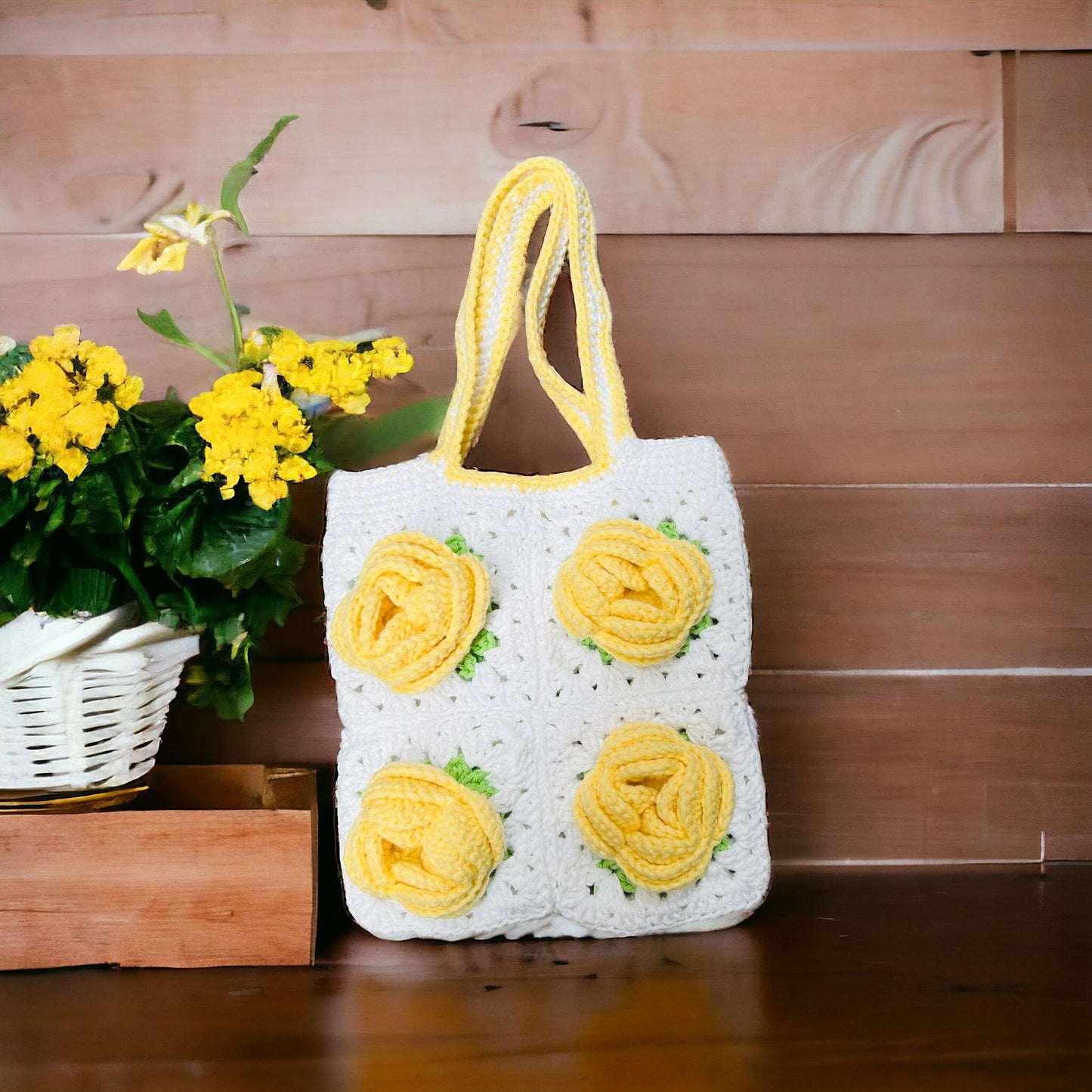 Handmade Flower Granny Bag - 1004