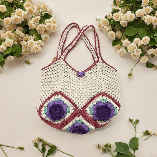 5 Rose Granny Square Bag - 1020