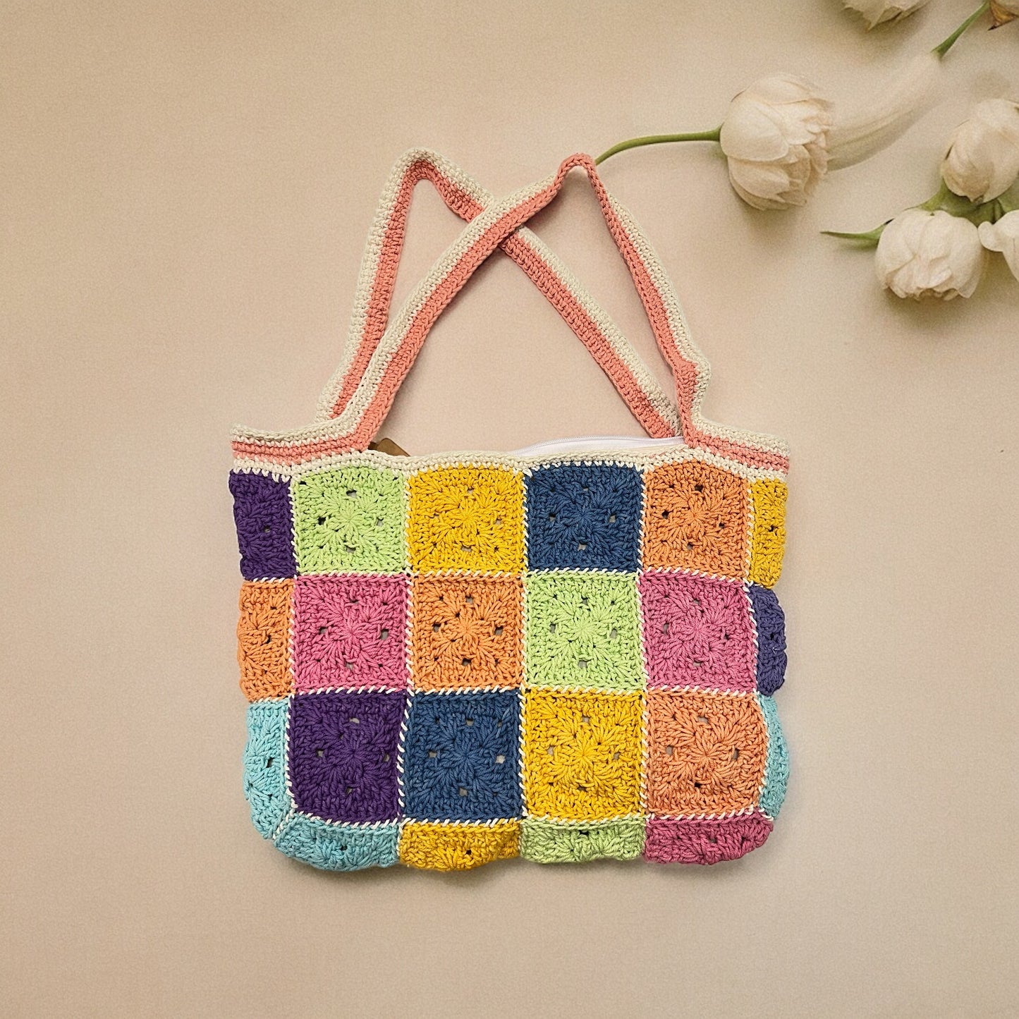 Granny Square Tote Bag - 1005