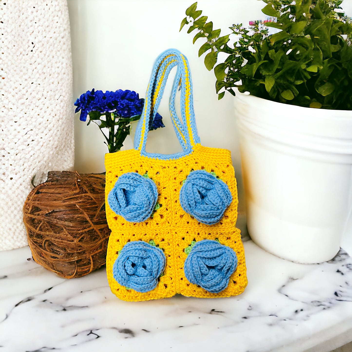 Handmade Flower Granny Bag - 1003