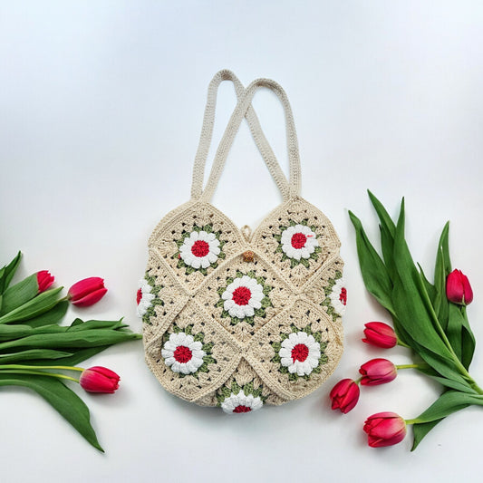 Round Daisy Square Bag - 1002