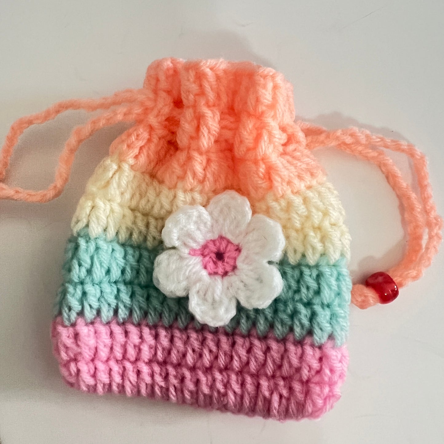 Cute Colorful Flower Drawstring Coin Pouch