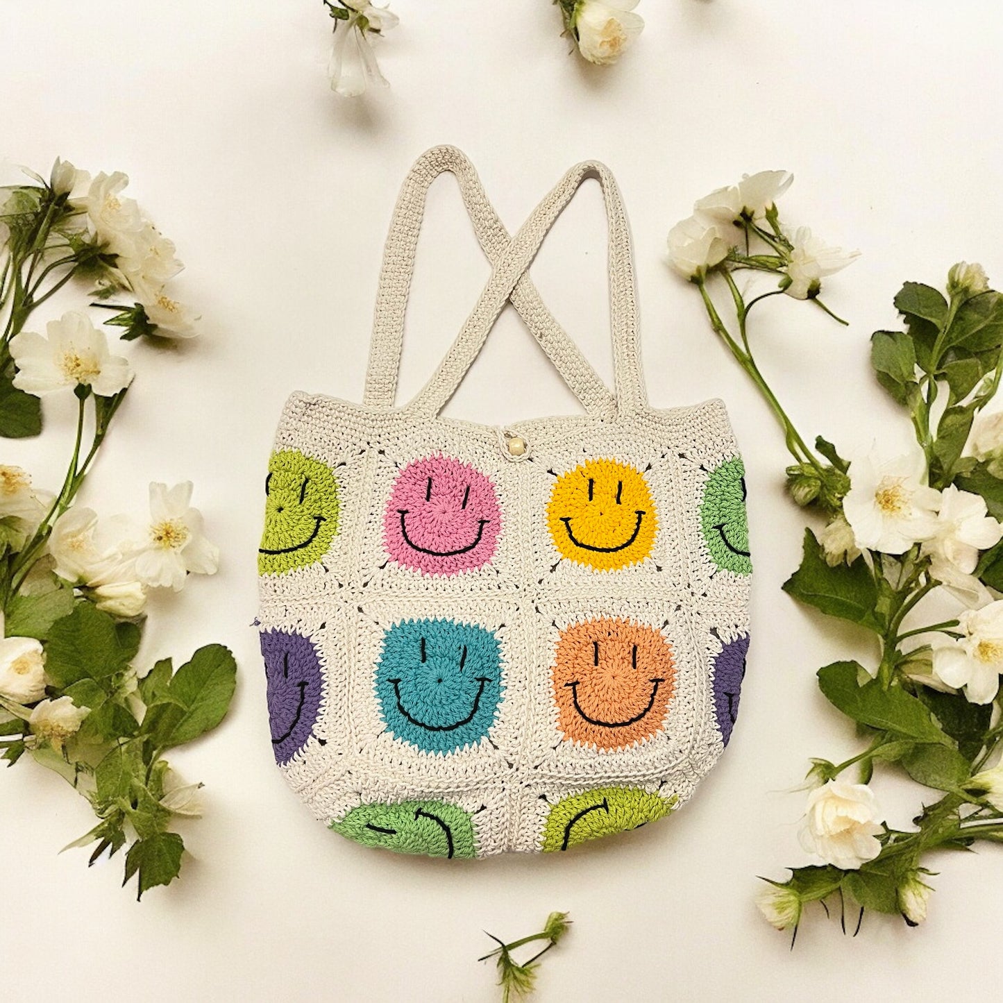 Smiley Face Square Granny Bag - 1002